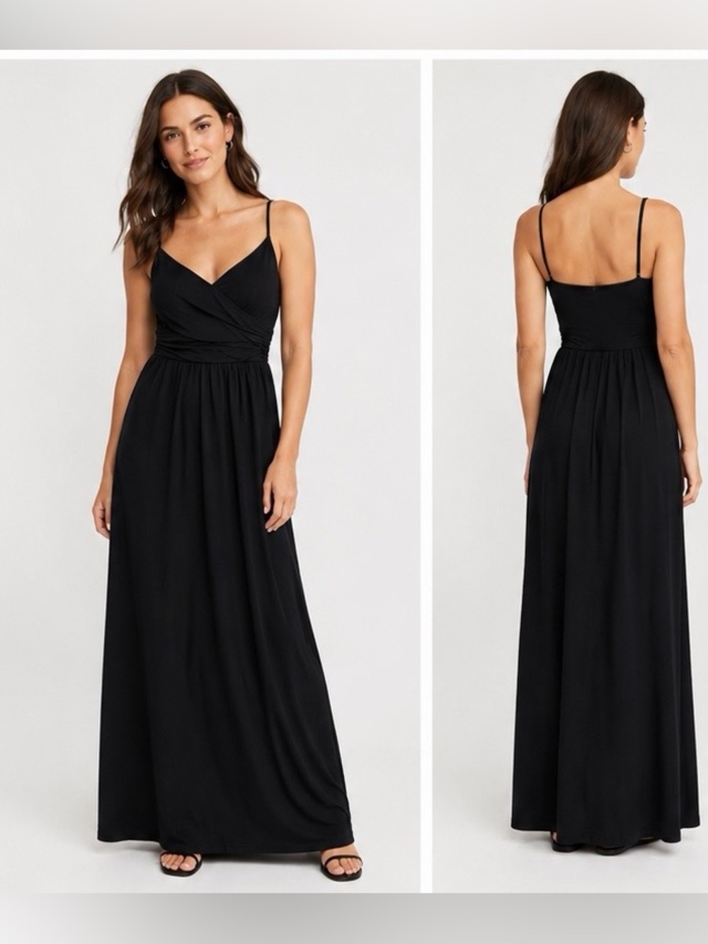 Boden Black Spaghetti Strap Maxi Dress - Size 6